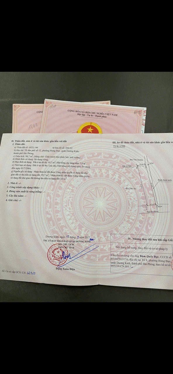 Lô đất Dương Kinh, Hải Phòng 95,7m² - Chính chủ bán gấp!