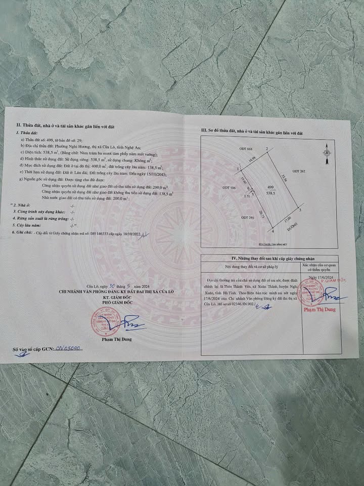 Đất nền Cửa Lò 538m² - Tiềm năng tăng giá, Cách biển 700m!