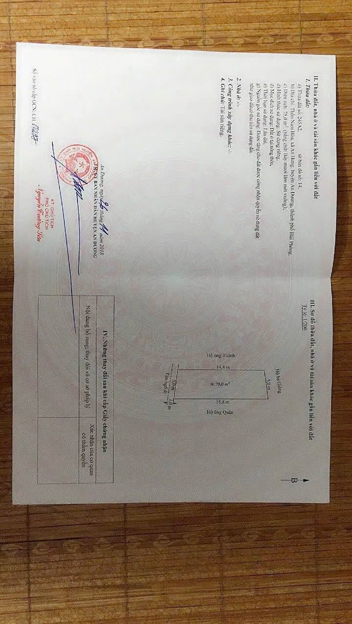 Đất nền An Dương 75m² giá hơn 900 triệu - Sổ đỏ chính chủ!