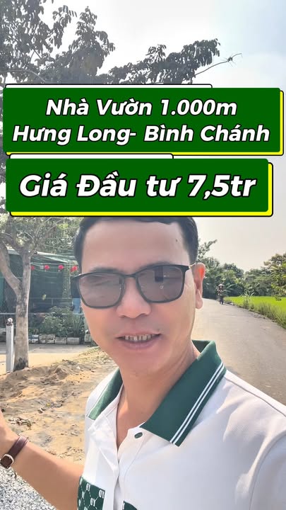 Đất vườn Hưng Long Bình Chánh 1000m² - Sổ hồng rõ ràng!