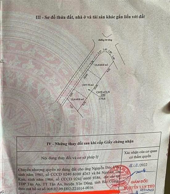 Đất thổ cư Trường Sơn, Lục Nam, Bắc Giang 180m² giá 5 tỷ - Đầu tư sinh lời tiềm năng!