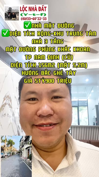 Nhà 3 Tầng Mặt Tiền Phùng Khắc Khoan, Nam Định - 156m², 5.9 Tỷ