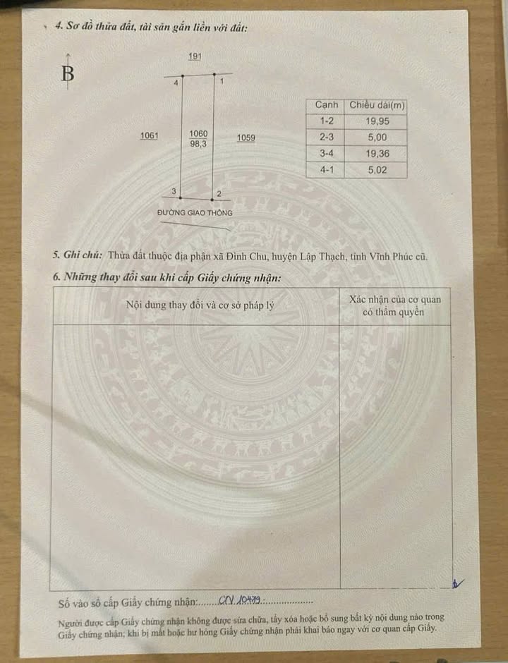 Đất nền xã Sơn Đông, huyện Lập Thạch, 98,3m² - Tiềm năng đầu tư hấp dẫn!