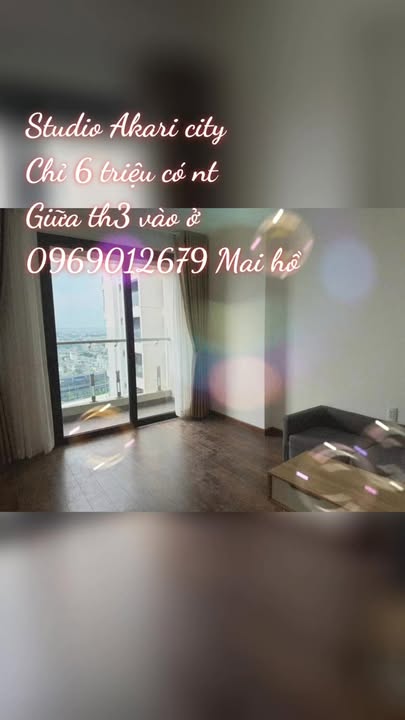 Studio Akari City 36m² Có Ban Công, Nội Thất - Giá 6.5 Triệu/Tháng