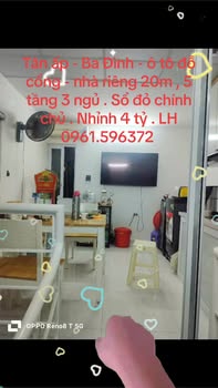 Bán nhà Tân Ấp Ba Đình 20m² 4 tỷ - Ô tô đỗ cổng, ở ngay!