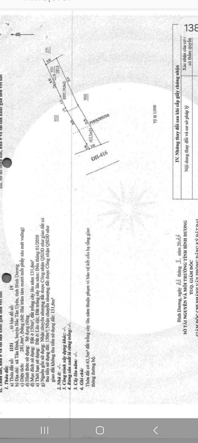 Nhà Đường DH416 Bắc Tân Uyên 276m² - Giá tốt hiếm có, Sẵn sàng kinh doanh!