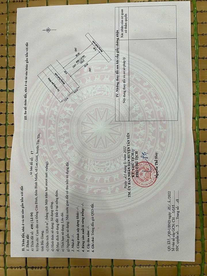 Đất nền Lan Giới, Tân Yên 120m² - Đường to ô tô