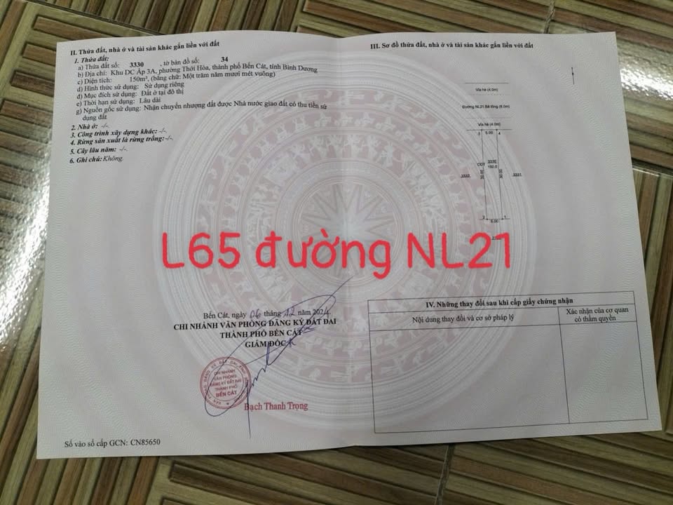 Bán Đất Mỹ Phước 3 Bến Cát 530m² Mặt Tiền Kinh Doanh - Sổ Hồng Thổ Cư