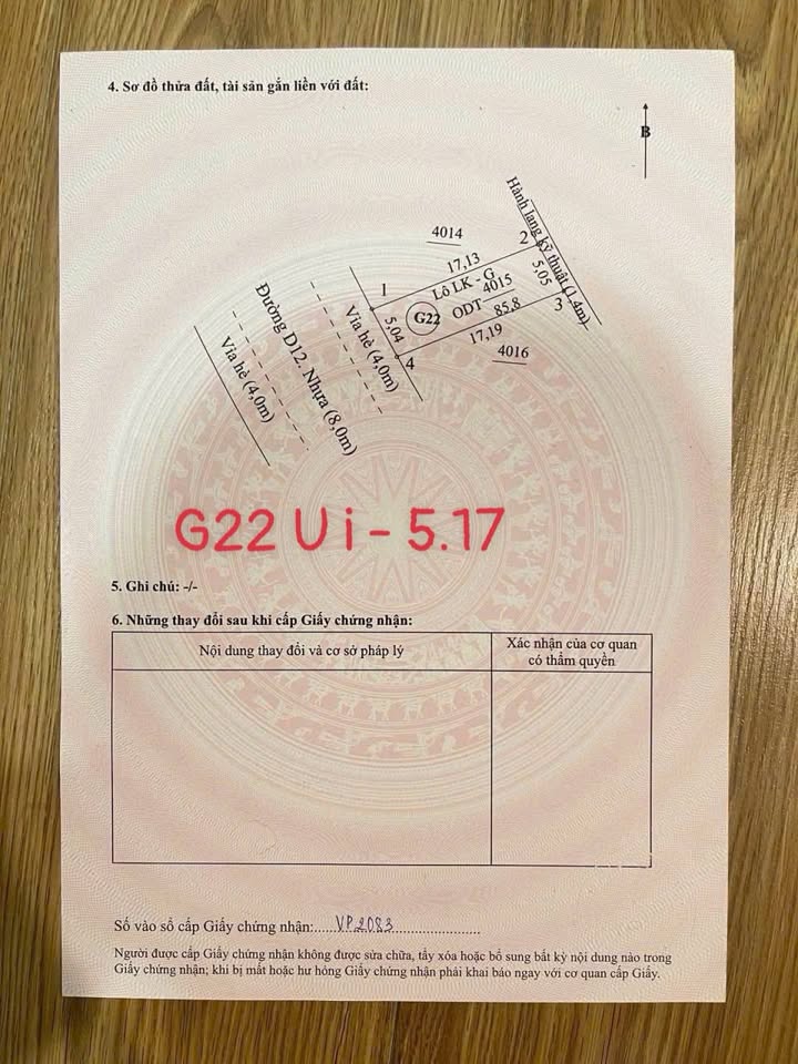 Đất nền Thới Hòa Bến Cát 5.17m² giá 1.3 tỷ - Sổ hồng chính chủ