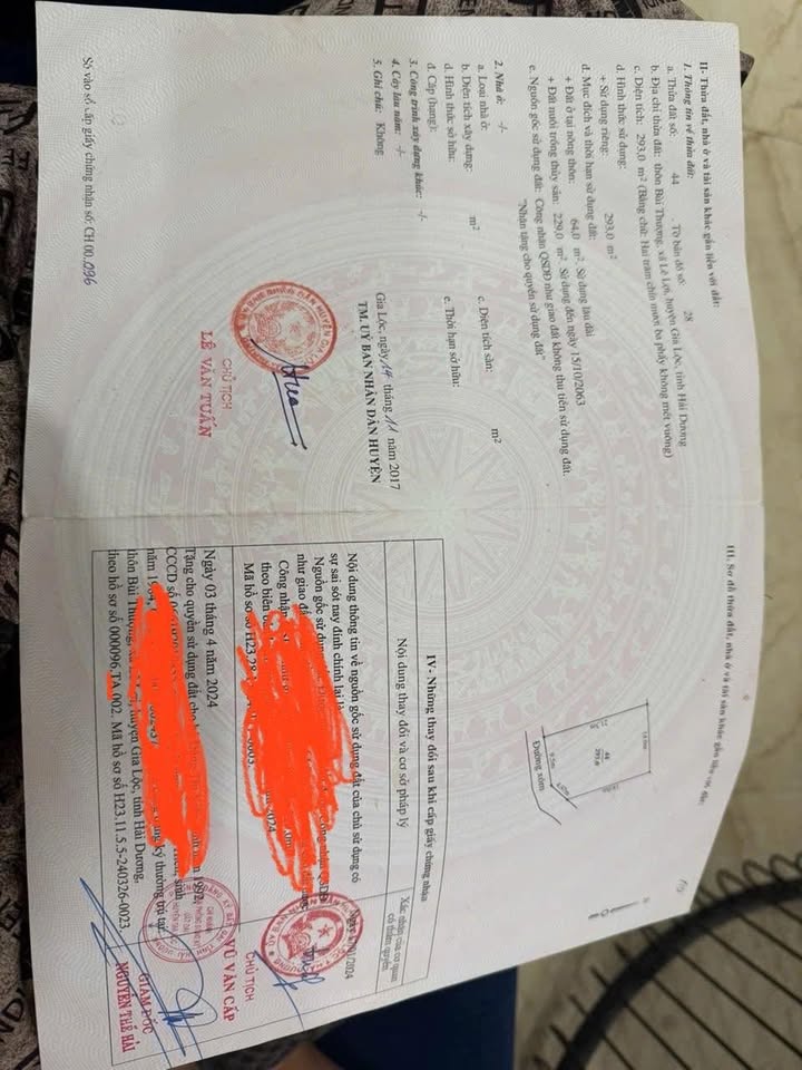 Đất thổ cư Lê Lợi, Gia Lộc 293m² - Xây dựng tự do