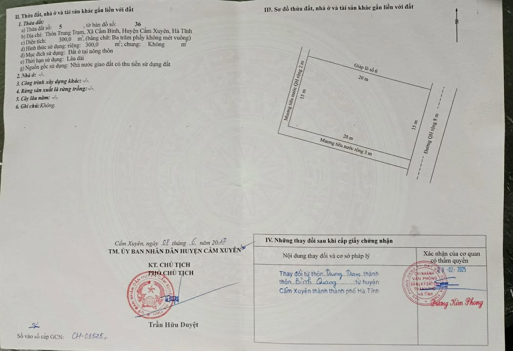 Đất thổ cư 300m² tại Thôn Bình Quang, Cẩm Bình - Bán gấp trước Tết!