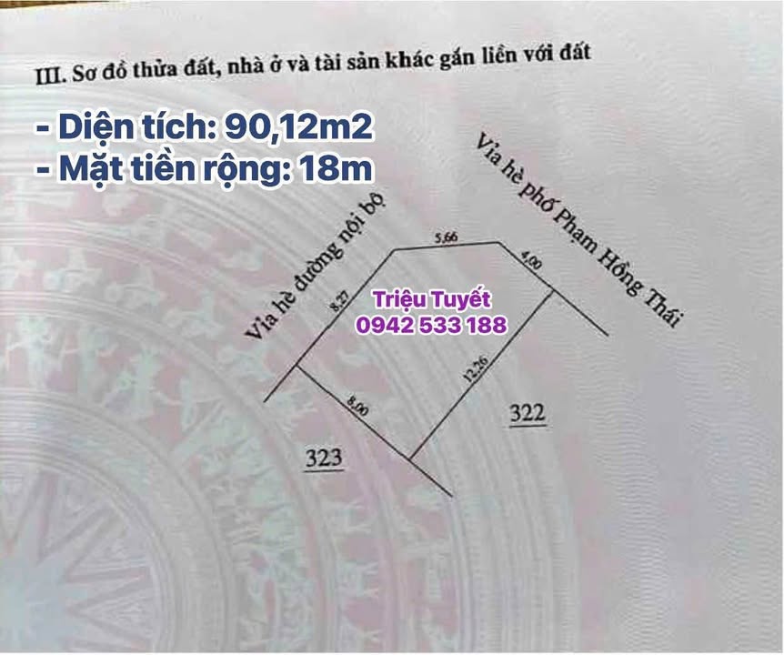 Đất nền lô góc 2 mặt tiền Phạm Hồng Thái 90m² giá 4 tỷ - Cơ hội hiếm có!