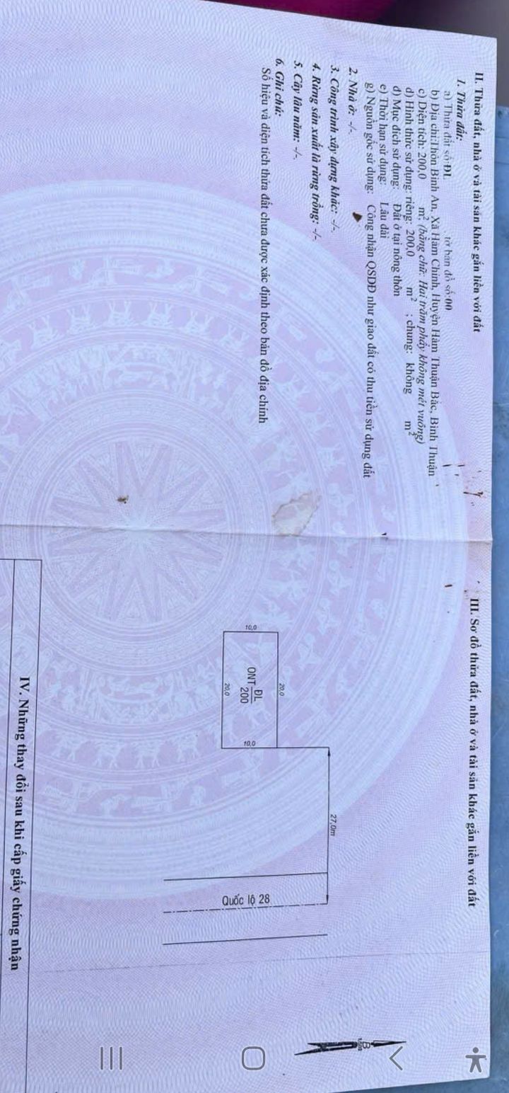 Đất nền mặt tiền QL28 Hàm Chính 200m² - Đường to ô tô