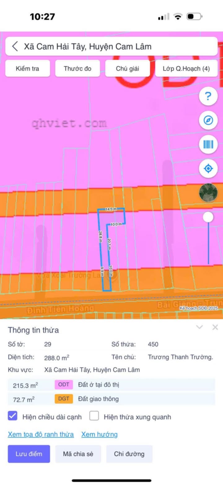 Đất Bãi Giếng 2 Cam Lâm 657m² 500tr/m ngang - Sổ đỏ chính chủ