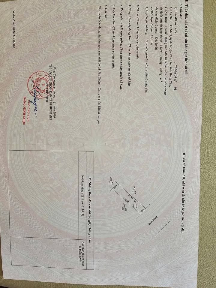 Lô Đất Thị trấn Như Quỳnh, Văn Lâm 122m² - Sổ đỏ chính chủ!