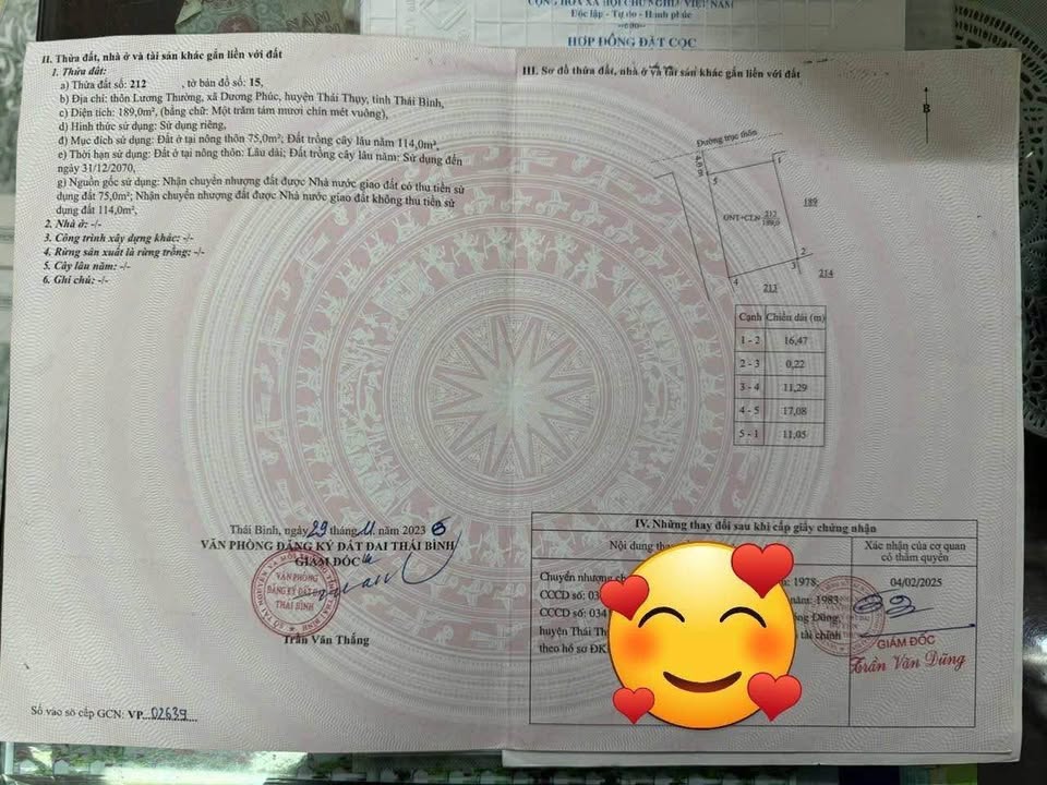 Đất nền thôn Lương Thương, xã Dương Phúc 190m² giá 1.3 tỷ - Cơ hội đầu tư sinh lời!