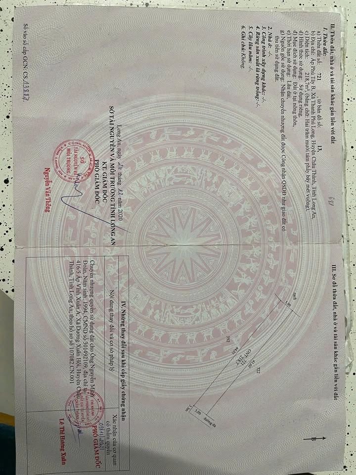 Đất nền Châu Thành Long An 218m² 600 triệu - Sổ đỏ chính chủ!