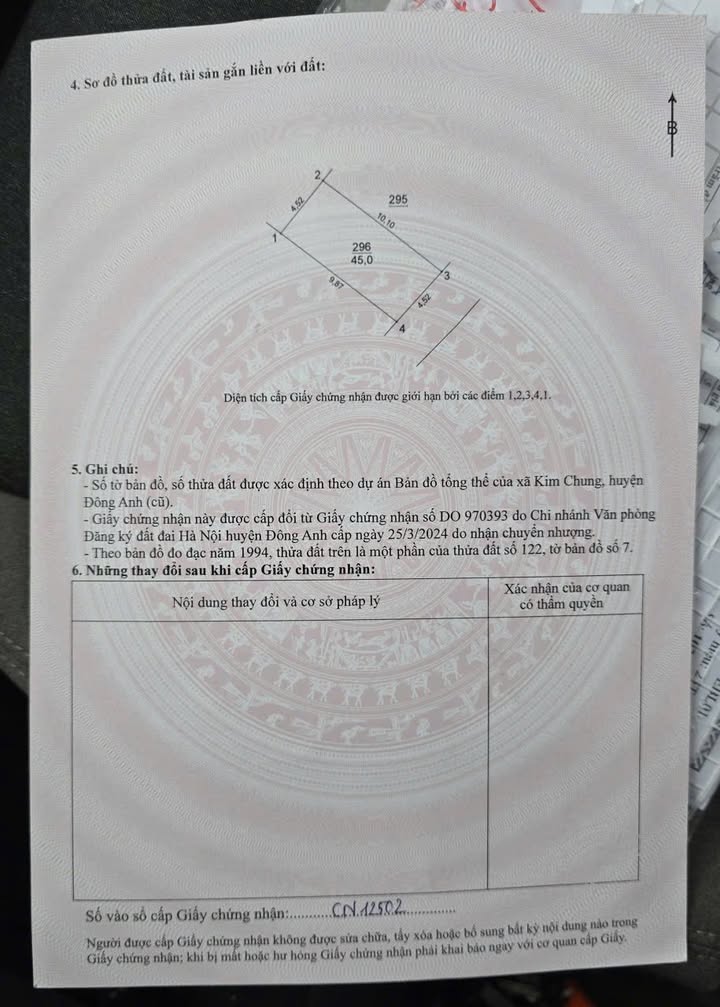 Đất nền Kim Chung, Đông Anh 45m² - Sổ đỏ chính chủ, tiềm năng tăng giá!