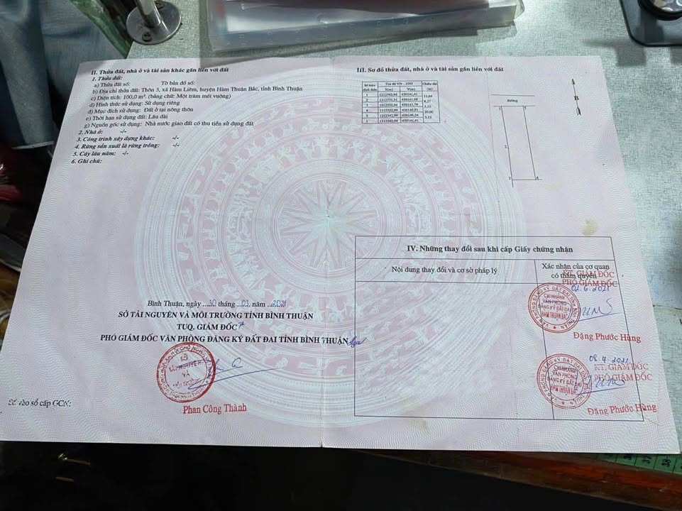 Đất thổ cư 100m² khu vực Hàm Liêm chỉ 850 triệu - Sổ đỏ chính chủ!