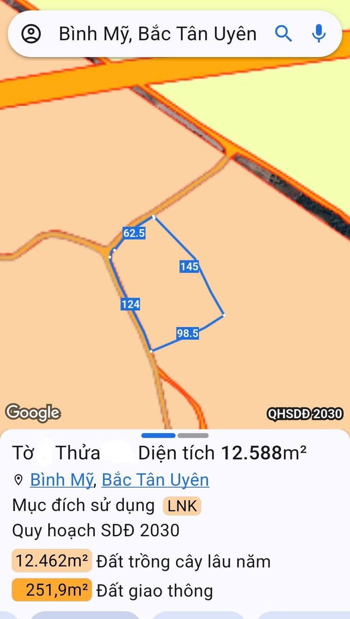 Đất nền Bình Mỹ, Bắc Tân Uyên 12.000m² - Tiềm năng tăng giá lớn!