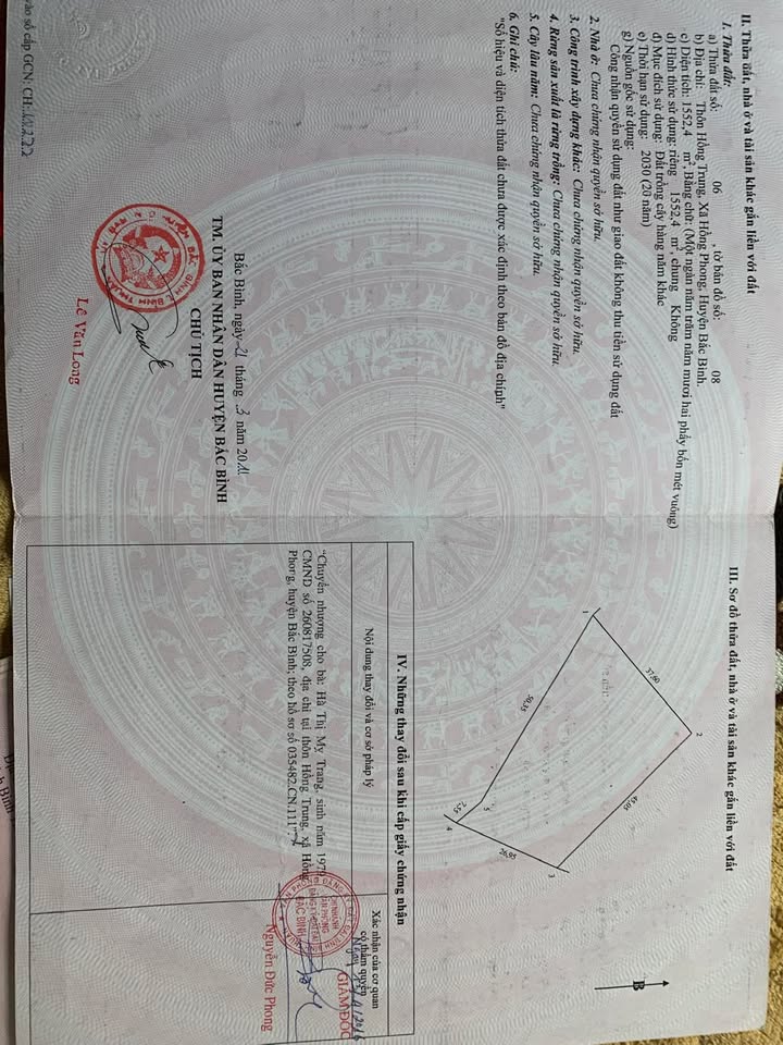 Đất nền Hòa Thắng, Bắc Bình 1552m² - Sổ đỏ chính chủ