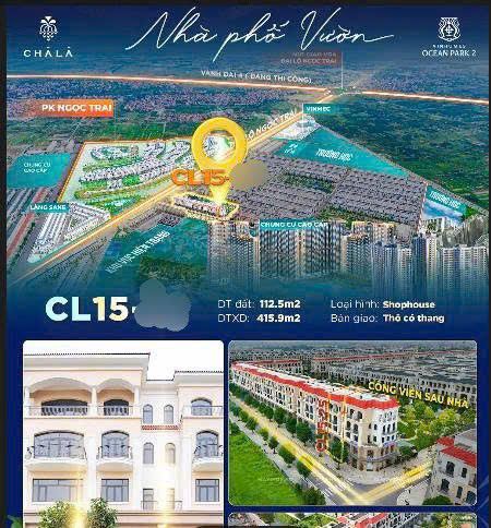 Bán Shophouse Chà Là 15 Ocean Park 2 115m² 16.8 Tỷ - Mặt Tiền Kinh Doanh