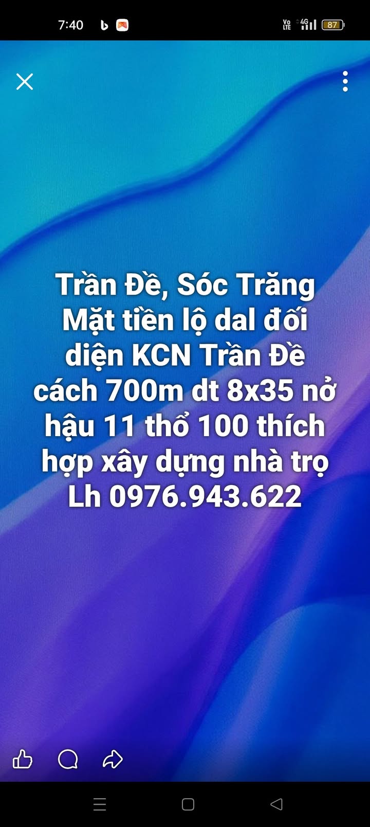 Đất nền Trần Đề 315m² 650 triệu - Đất thổ cư 100%!