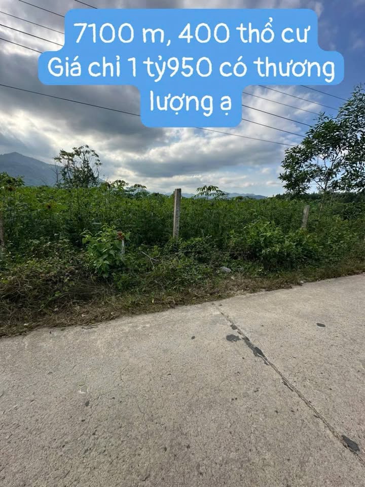 Đất nền 7100m² Khánh Vĩnh - Sổ hồng thổ cư 400m² - Giá 1.95 tỷ