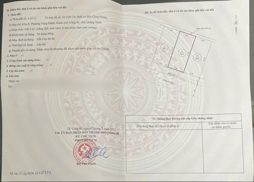 Bán Đất Vàng Danh Uông Bí 108m² - Sổ Đỏ Vuông Vắn, Gần Chợ & Trường