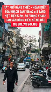 Khách sạn 8 tầng Mặt phố Hàng Buồm, Hoàn Kiếm - 156m², 30 phòng, dòng tiền 3 tỷ