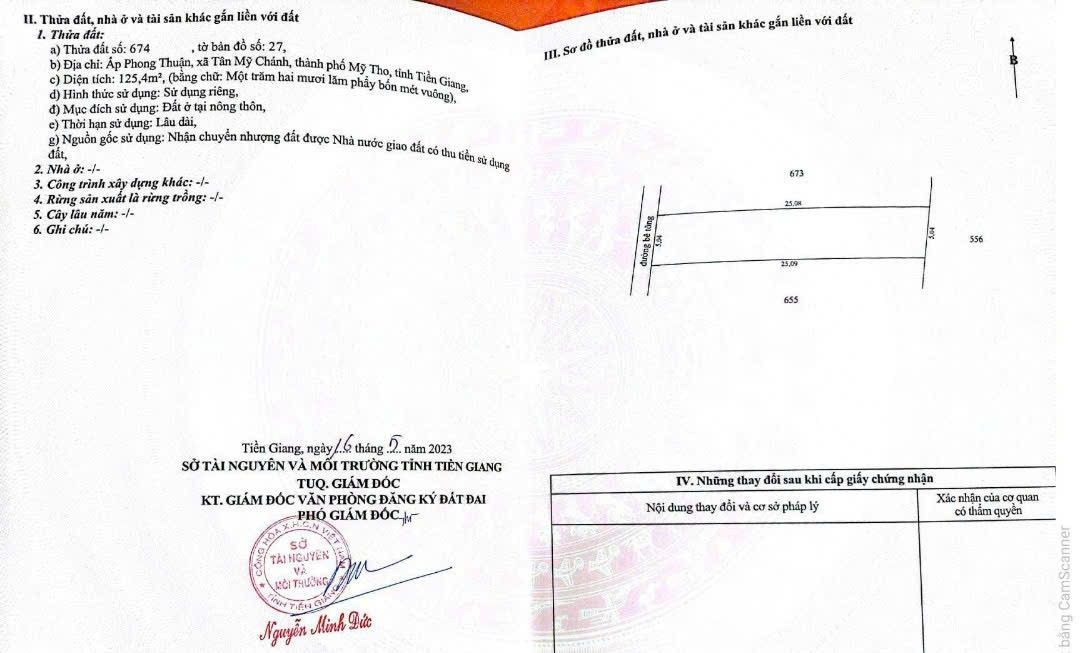 Bán đất Mỹ Tho 115m² giá 520 triệu - Sổ đỏ chính chủ