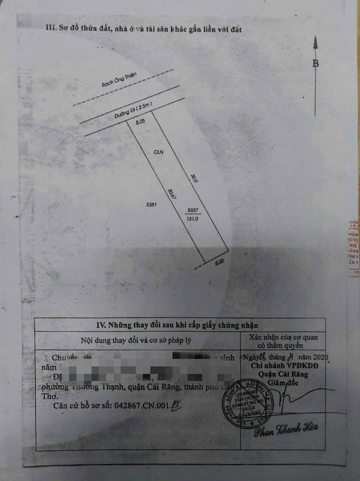 Bán đất vườn Cần Thơ 151m² - Sổ hồng, cách ĐH Tây Đô 2.8km