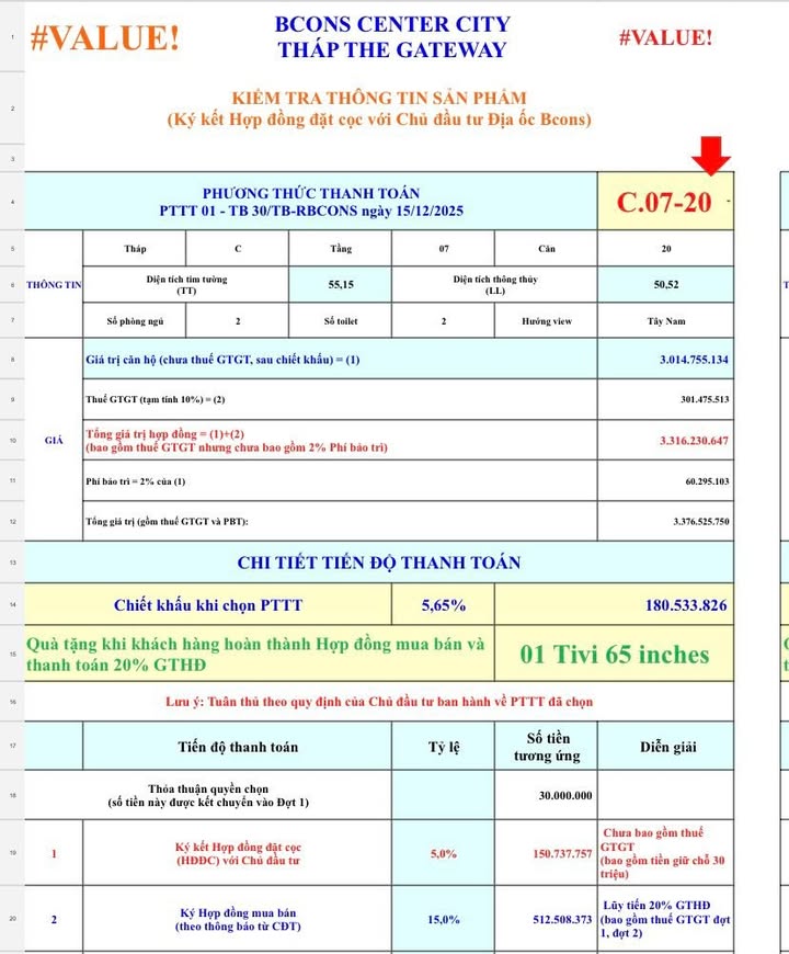 Căn hộ 2PN Gateway Bcons City 55m² - Vốn 150 Triệu Sở Hữu Ngay