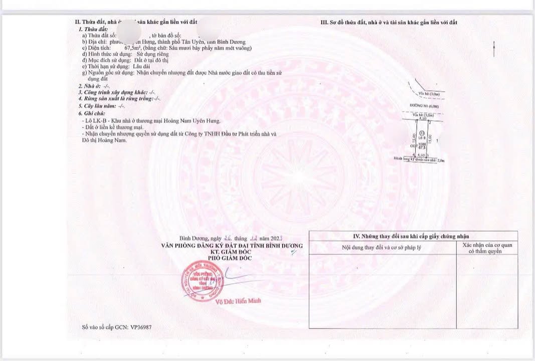 Đất nền Hoàng Nam Uyên Hưng 67m² 1.8 tỷ - Sổ đỏ chính chủ!