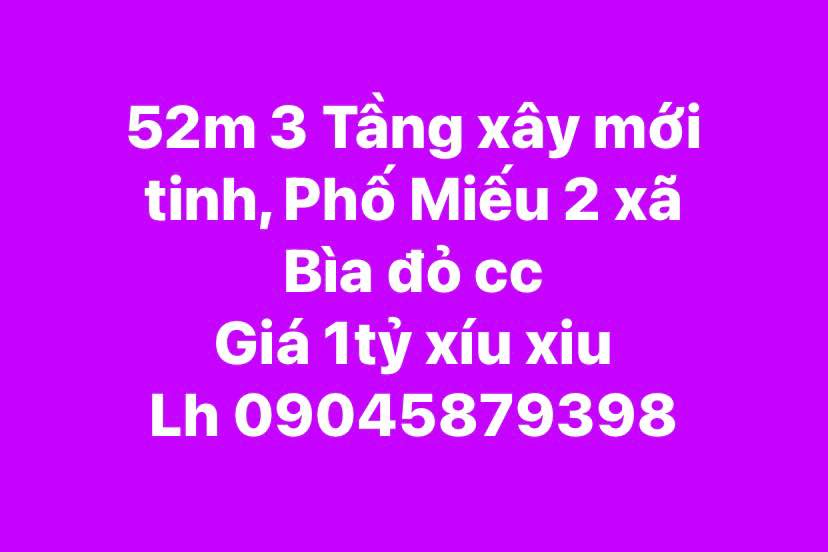 Bán nhà 3 tầng Phố Miếu 2, Lê Chân 52m² giá 1.8 tỷ - Sẵn sàng ở ngay!