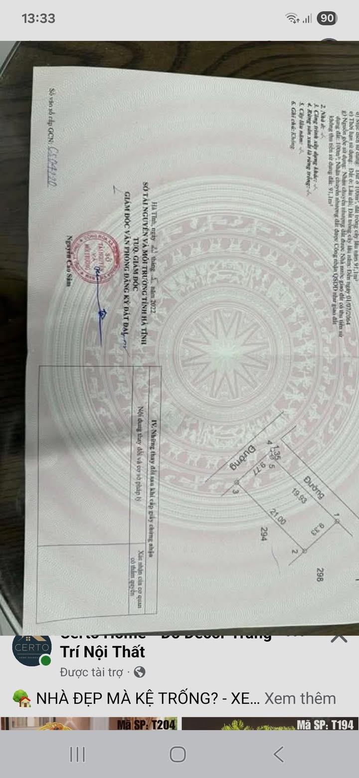 Đất nền Thạch Long 195m² giá 590 triệu - Sổ đỏ chính chủ, bán gấp!