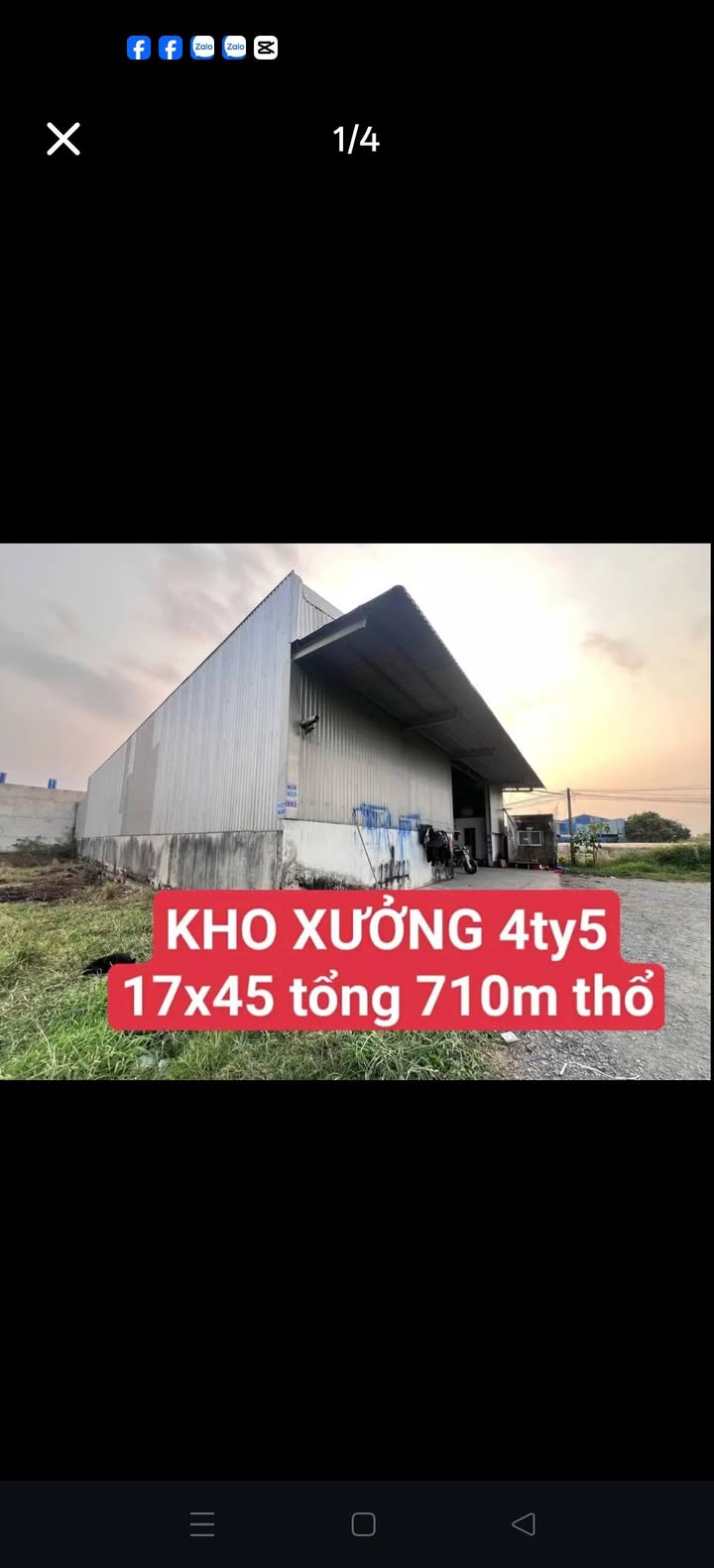 Kho xưởng Đức Lập, Đức Hòa 710m² - Container thoải mái!