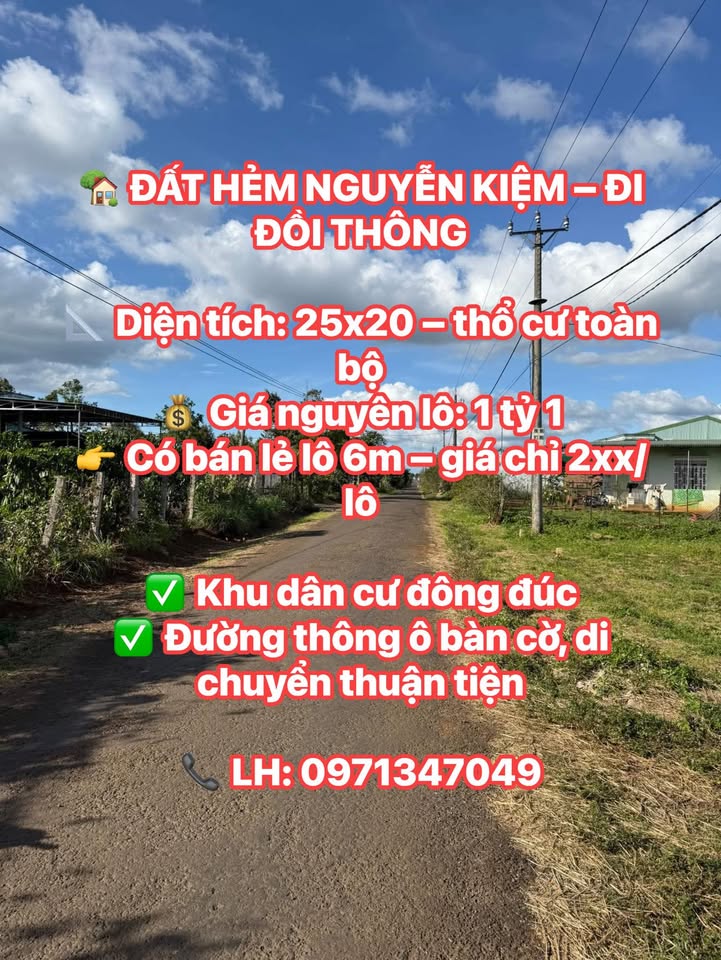 Đất Nền Pleiku 500m² Hẻm Nguyễn Kiệm - Sổ Đỏ Chính Chủ!