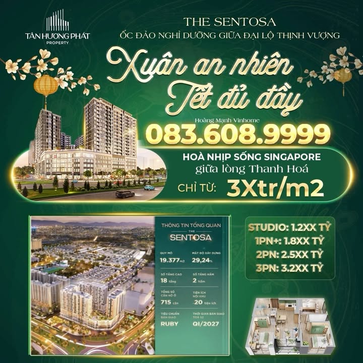 Căn hộ The Sentosa Sầm Sơn 36m² - Giá tốt hơn thị trường 15%!