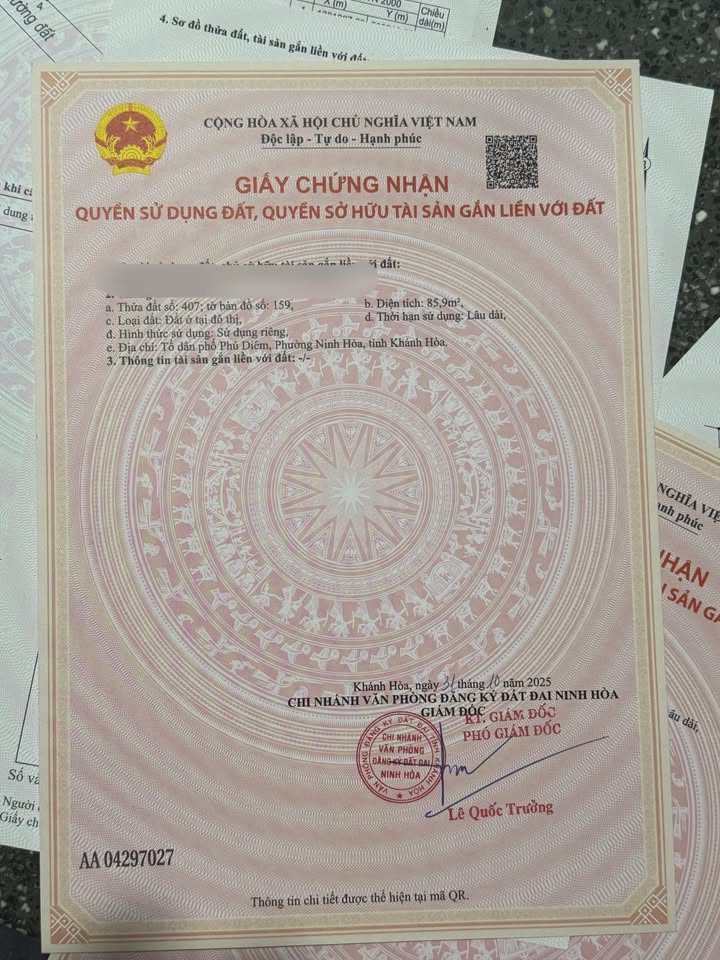 Bán Đất Ninh Hòa 86m² Sổ Đỏ Thổ Cư - Gần Trục Hòn Hèo