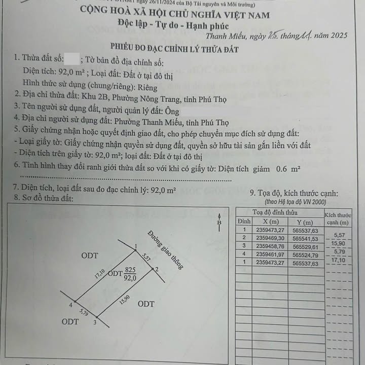 Đất nền Đinh Tiên Hoàng, Phú Thọ 92m² - Sổ đỏ chính chủ!