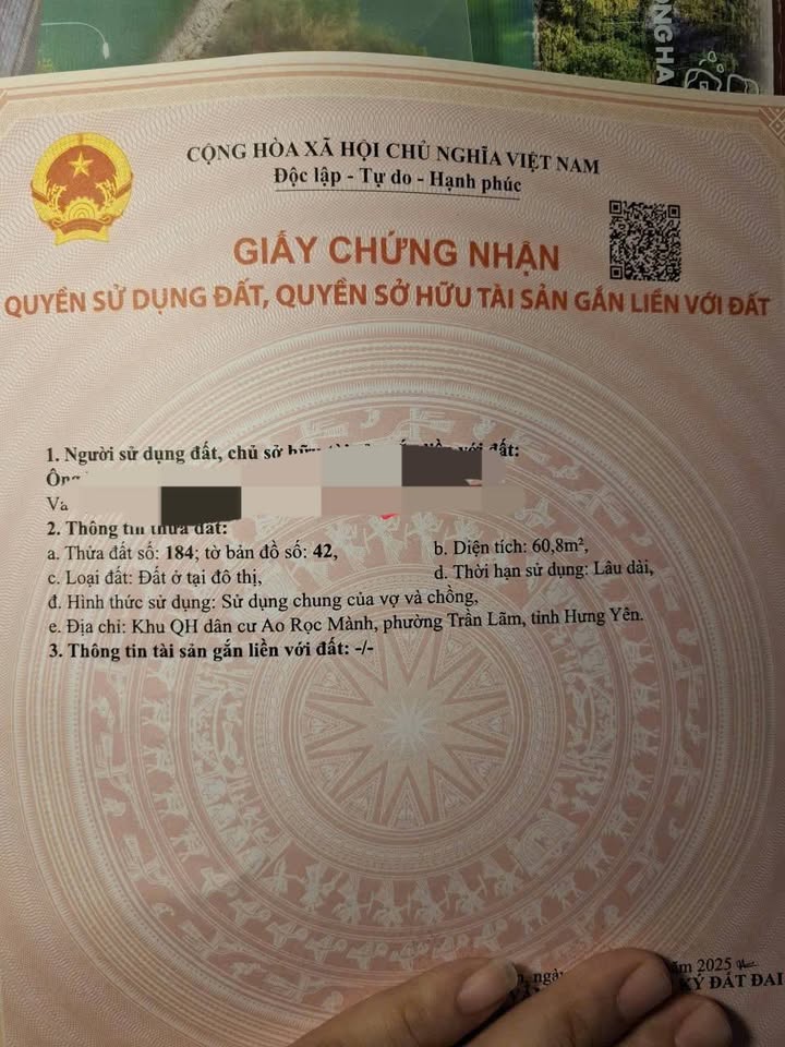 Đất nền TP. Thái Bình 60m² giá 3.9 tỷ - Sổ đỏ chính chủ, xây dựng tự do!