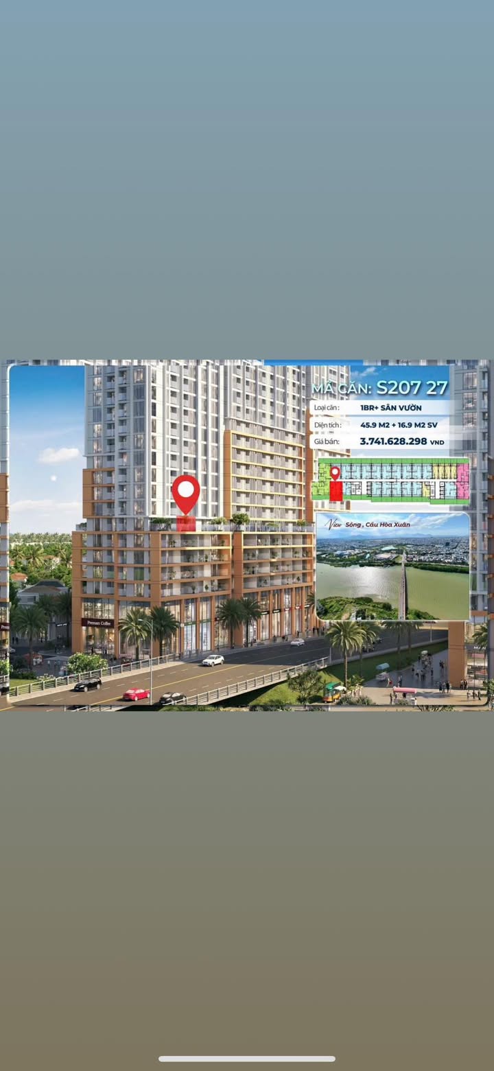 Căn Hộ Sân Vườn Tầng 7 Spana Tower Đà Nẵng - 62.8m² Giá Tốt