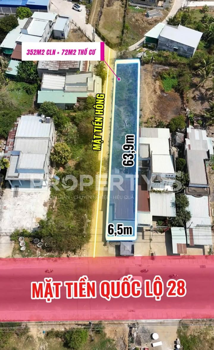 Đất nền góc 2 mặt tiền QL28, Ma Lâm 424m² - 2.7 tỷ, tiềm năng sinh lời