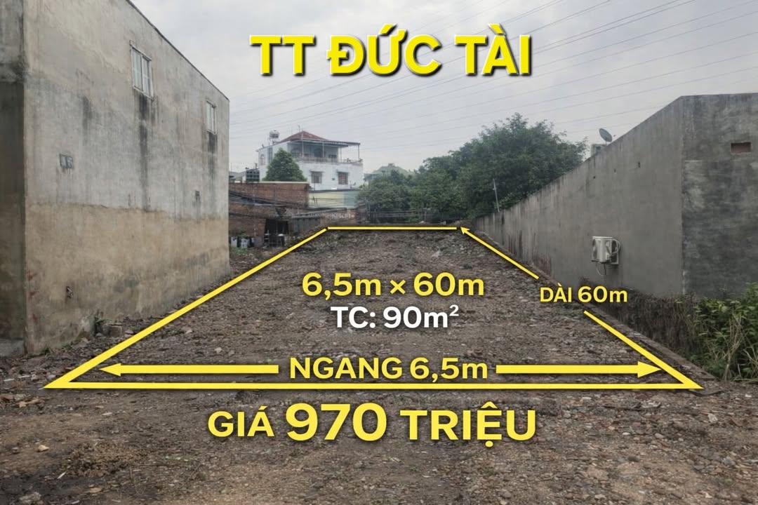 Đất Nền Đức Tài 90m² - Sổ Đỏ Thổ Cư, Giá Hiếm Dưới 1 Tỷ