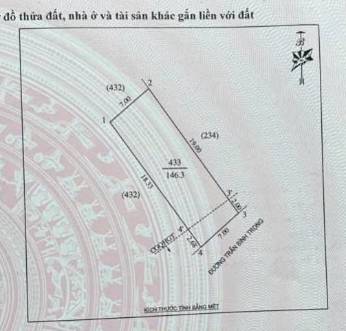 Bán Đất Mặt Tiền Trần Bình Trọng, Vinh - 146m² Sổ Đỏ Chính Chủ