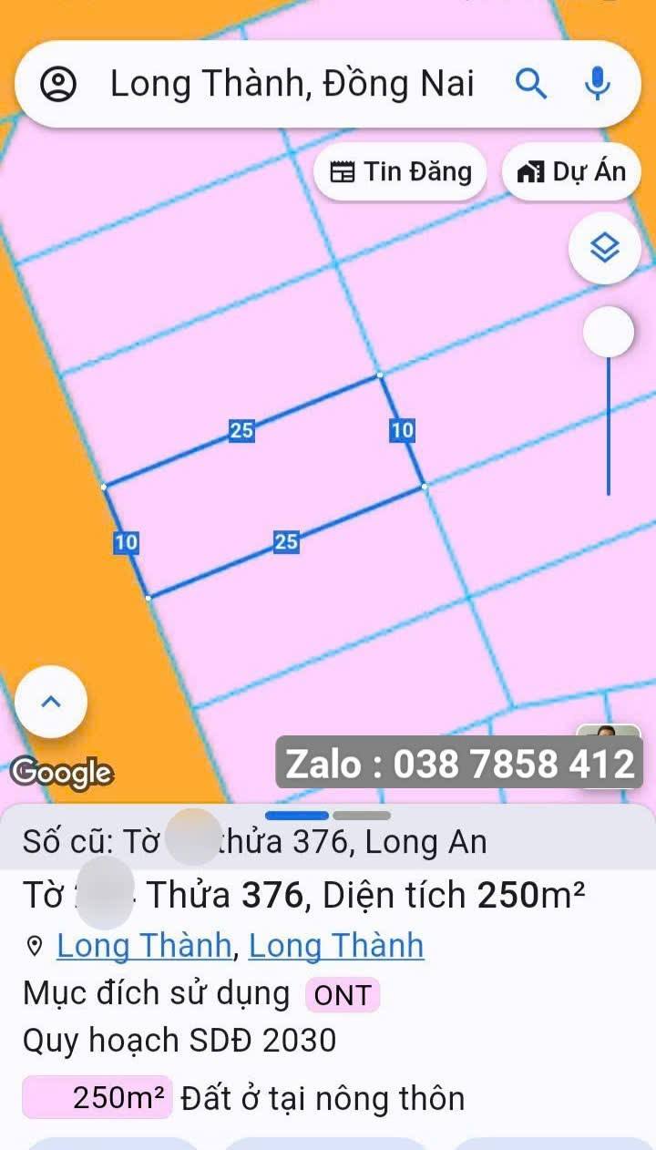 Lô Đất Nền 250m² Long An, Long Thành - Pháp lý rõ ràng, bán gấp!