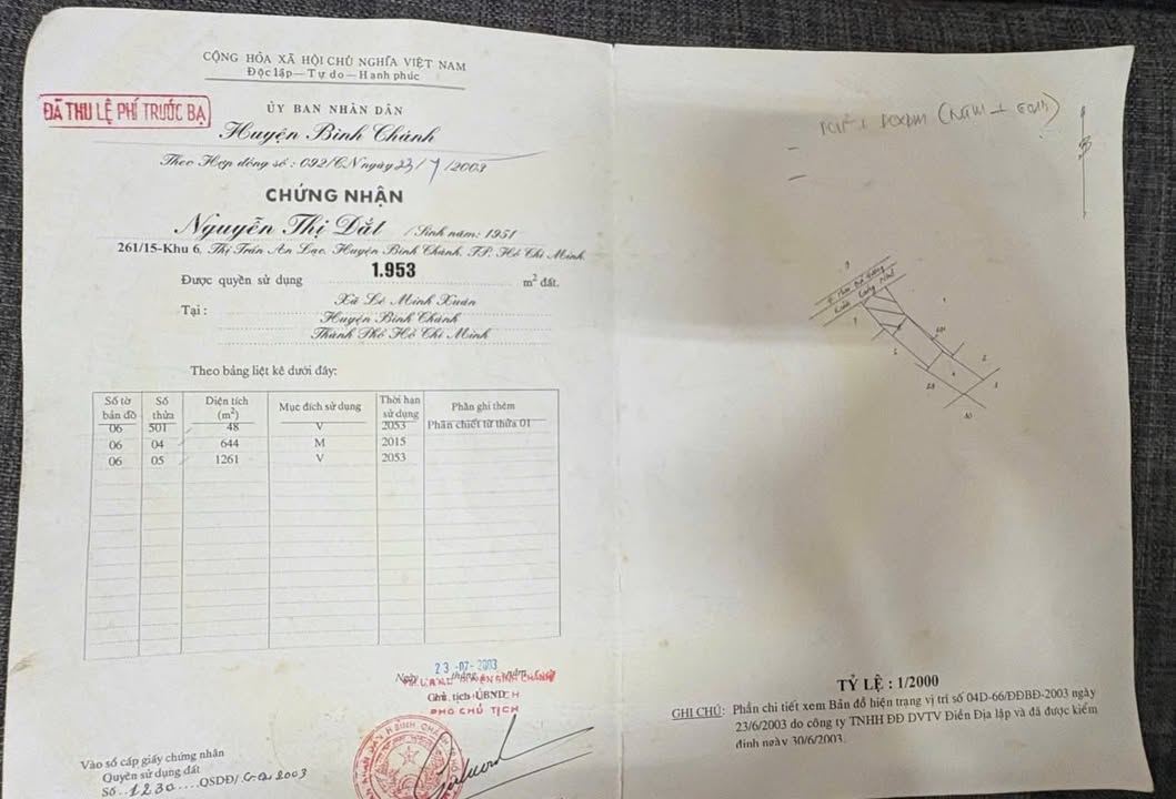 Đất Vàng Mặt Tiền Mai Bá Hương, Bình Chánh - 1373m² Thổ Cư, Sổ Đỏ