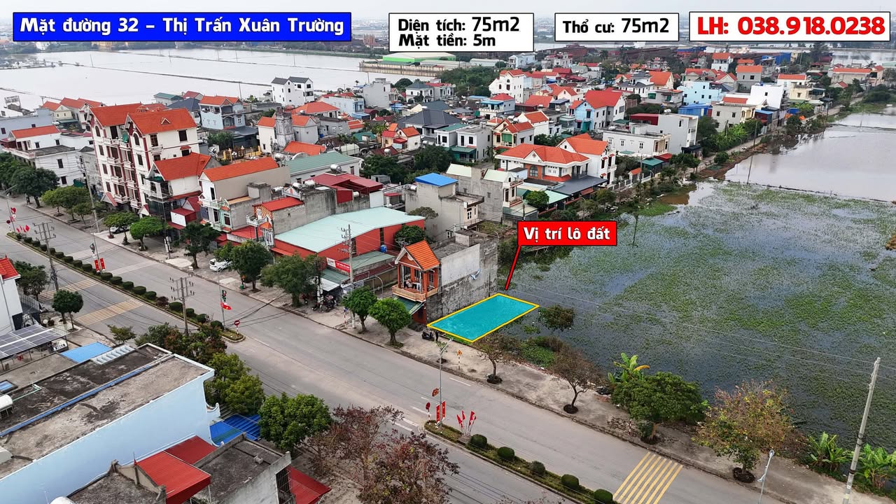 Đất Mặt Tiền Đường 32 Xuân Trường, Nam Định - 75m² Kinh Doanh Đắc Lợi