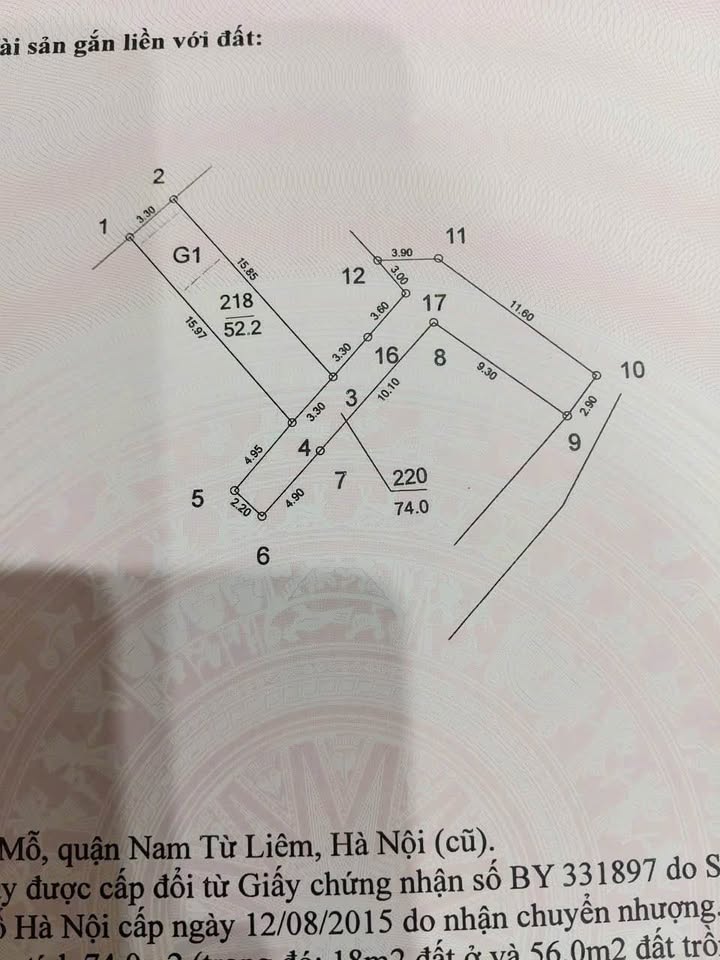 Bán đất Tây Mỗ 52m² - Sổ đỏ chính chủ, giá 6.2 tỷ